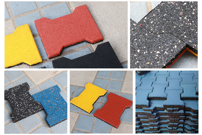 Rubber I-Shaped Floor Tiles